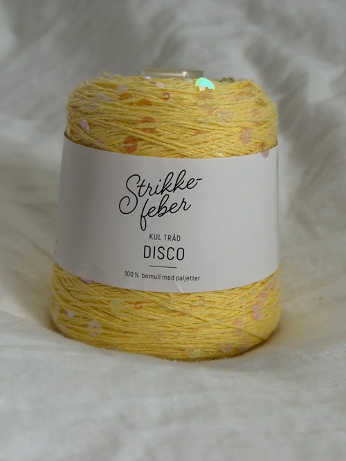 Disco - 200 g Fv. 130 Gul med regnbue pailletter